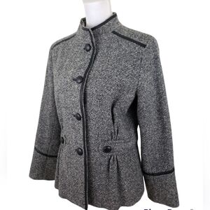 Jonathan Michael~Woman Size M~Gray Wool Blend Blazer Jacket Coat USA.